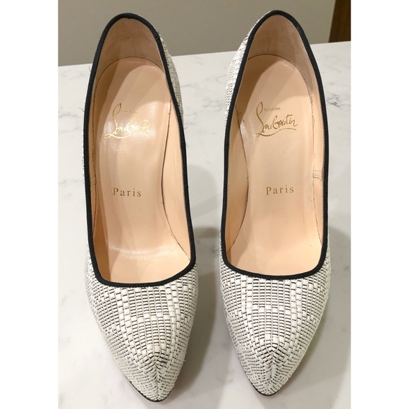 Christian Louboutin Raffia Daffodile Heels SZ 36 - Picture 3 of 16
